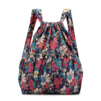 Drawstring Bag Printed Backpack Women