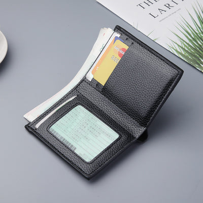 Men's Wallet Short Men Wallet Men's Vertical Thin Section Can Hold Driver's License Dollar Folder Mini Wallet