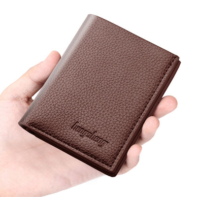 Men's Wallet Short Men Wallet Men's Vertical Thin Section Can Hold Driver's License Dollar Folder Mini Wallet