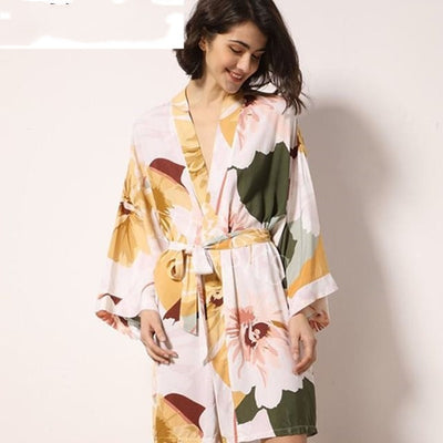 New Sleepwear Robe Spring Thin Cotton-silk Women