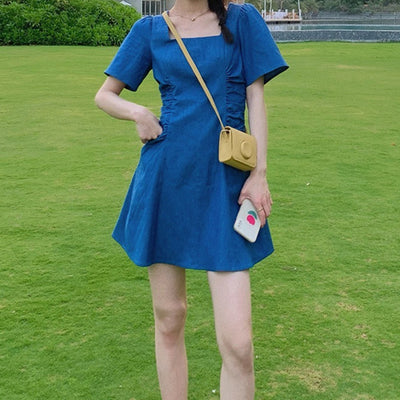 Chiffon Dress Women''s Summer Short Denim Skirt