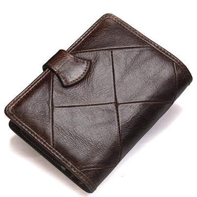 Cowhide casual zipper coin purse