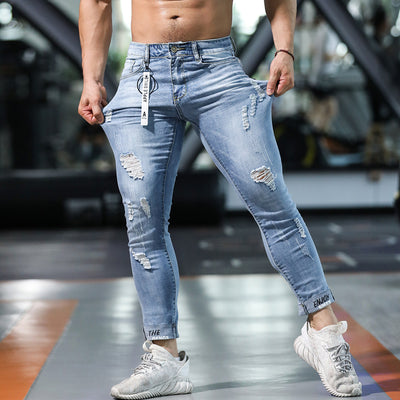 Men's Fashion Casual Slim Ripped Jeans