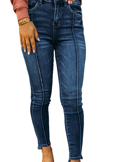 Women's Fashionable All-match Casual Slim-fit Washed Jeans