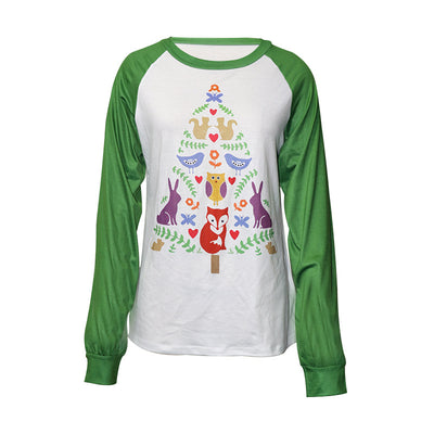 Christmas Round Neck Long Sleeve Printed Sweater