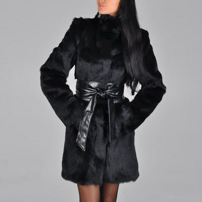Women's Faux Mink Fur Coat Faux Fox Fur Coat