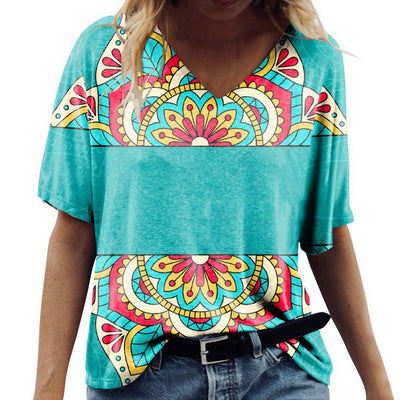 Short Sleeved T-shirt Printed On Women's Clothing