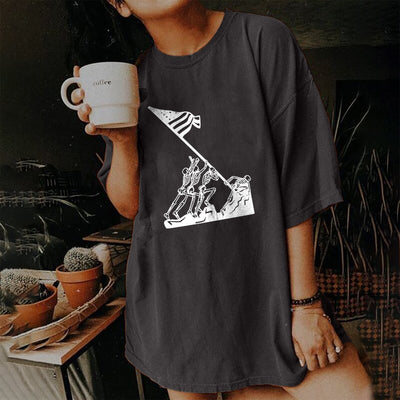 Short Sleeve T Shirt Women's Vintage Print