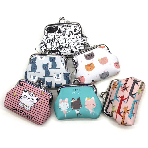 Cat print coin purse