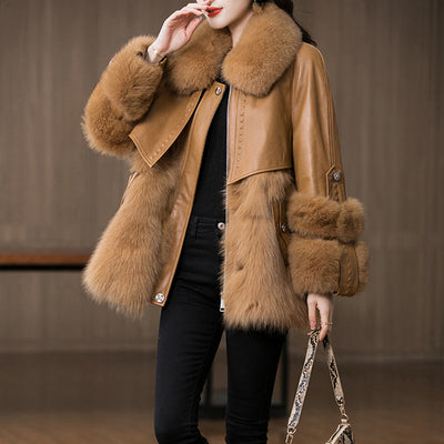 Young Genuine Leather Fur Coat Sheep Fur Fur All-in-one Coat Women's Coat