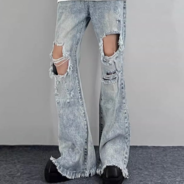 Summer Distressed Slim Blue Jeans