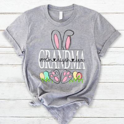 Grandma And Children Rabbit Easter T-shirt