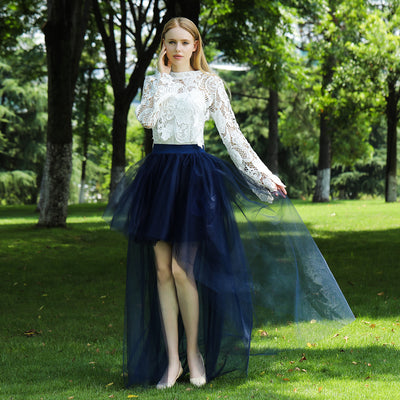 Women's Fashion Solid Color Dovetail Tulle Skirt