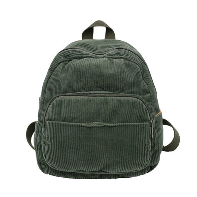 Corduroy Solid Color Schoolbag Women's Backpack Small Backpack Women