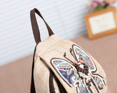 A touch of colorful backpack small backpack national style new style backpack literary style backpack women''s Bag Travel Backpack