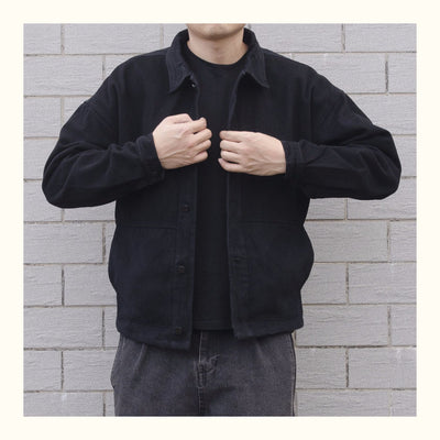 Spring And Autumn Thin Denim Jacket Men Black Trend Handsome Loose-fitting Workwear Jacket Men