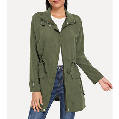 Solid color trench coat