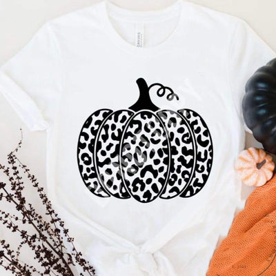 European And American Leopard Pumpkin Digital Printing Casual Round Neck T-shirt