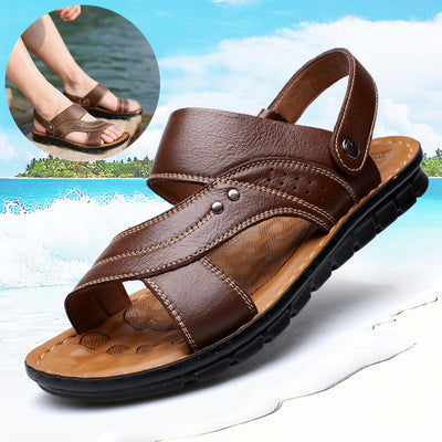 Men Sandals Summer Beach Shoes Adjustable Back Strap Design Slippers Slides