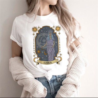 Fashion Moon Retro Gothic Print T-shirt Women