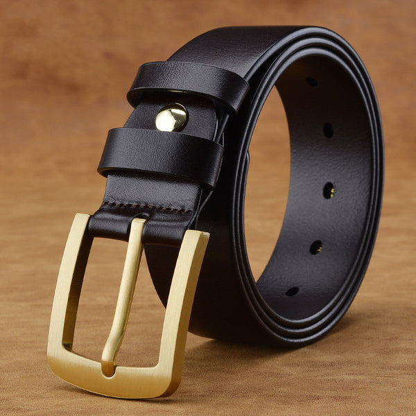 Belt Men Casual Retro Brass Pin Buckle Men's Belt
