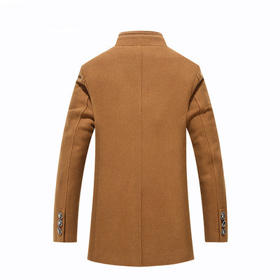 Woolen collar woollen coat for men