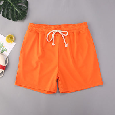 Beach Style Men's Swimming Shorts Solid Color Shorts Men