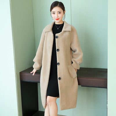 New style sheep shearing coat women loose fur coat