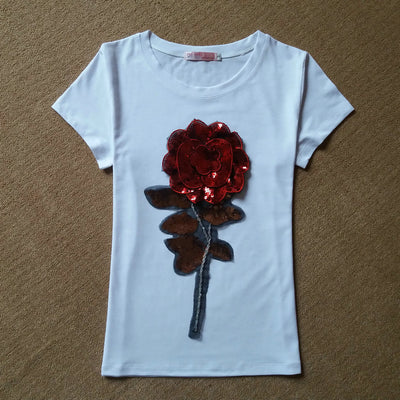 Rose Short Sleeve Fashion T Shirt