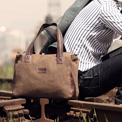 Canvas travel bag large capacity outdoor handbag for men