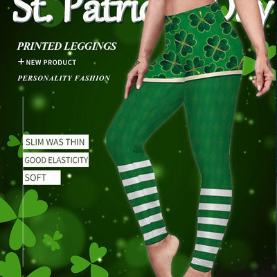 Saint Patrick's Day Green Printed Leggings