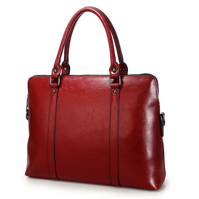 Fashionable lady leather briefcase