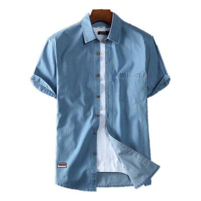 Men's Denim Short Sleeve Shirt