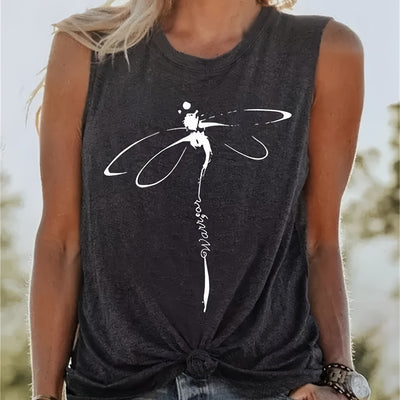 Women's Printed Sleeveless T-shirt