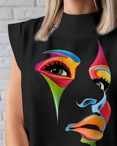 Women's Printed Sleeveless Casual Top