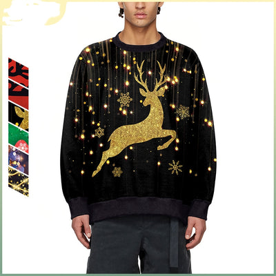 Women's Christmas Clothing Christmas Elk Digital Printed Round Neck Sweater