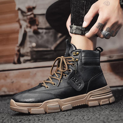 Fashionable Men High Top Tooling Boots