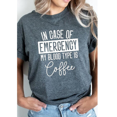 European And American Blood Type Is Coffee 3D Digital Printing Casual Round Neck Short Sleeves