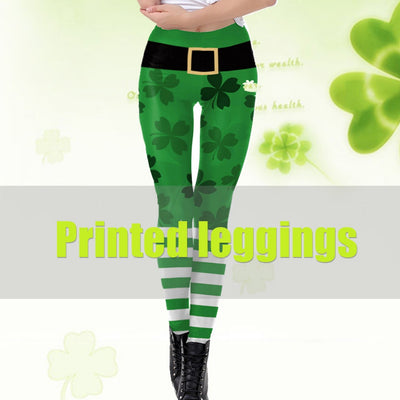 Saint Patrick's Green Digital Printed Yoga Leggings