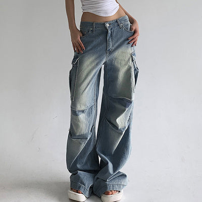 Personalized Pleated Loose High Waist Tooling Pants