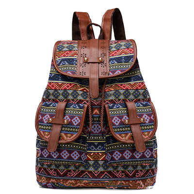 Ethnic style backpack women bag