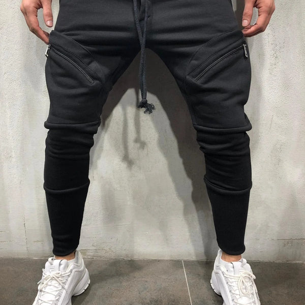Men Sports Zipper Casual Pants