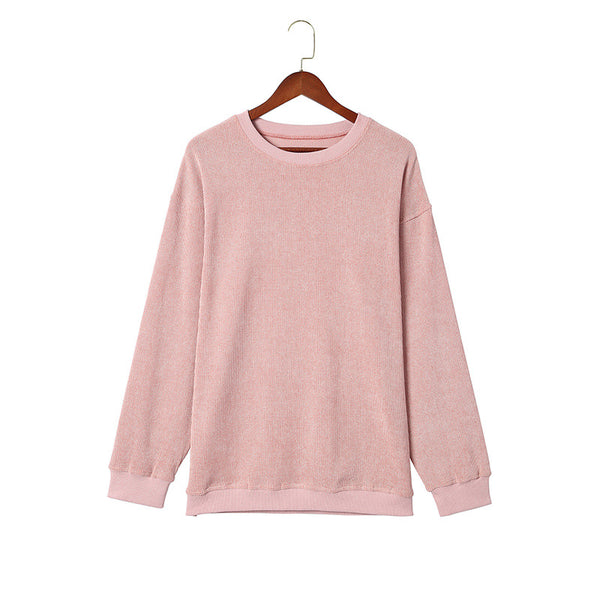 European And American Leisure Style Oversize Solid Color Pullover Thread