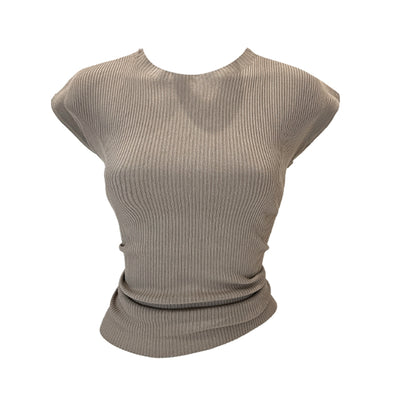 Women's Elegant Strappy Shoulder Short Sleeve Knitwear