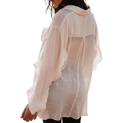 Women's Fashion Long Sleeve Solid Color Shirt