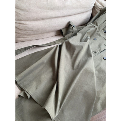 Thin Stretch Linen Slimming A- Line Long Trench Coat For Women