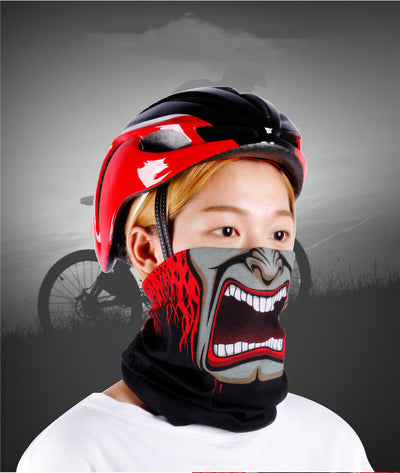 Men Collar Bicycle Riding Solid Color Scarf