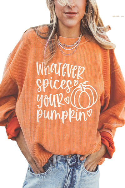 Halloween Pumpkin Head Sweater Women's Loose Round Neck Pullover