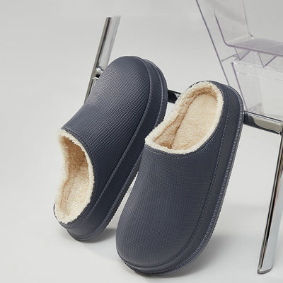 Plus Size Couple Waterproof Non-slip Warm Home Cotton Slippers