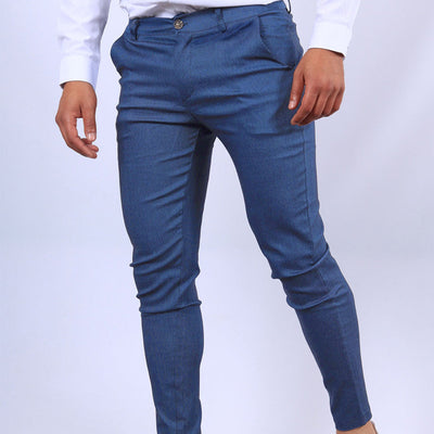 European And American Solid Color Textured Casual Tappered Pants